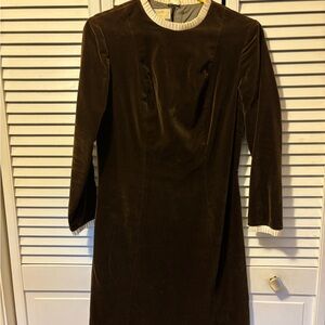 Long Sleeve Ribbed Pleated Dress
